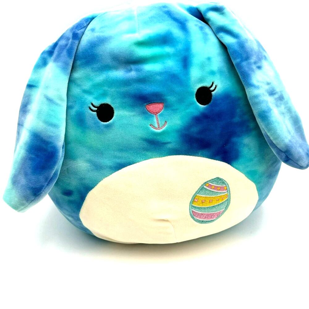 RARE Bobby the‎ Blue Tie Dye Bunny Rabbit 12" Squishmallow Plush Easter 2021